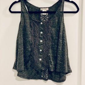 Buttoned Lacey Tank Top